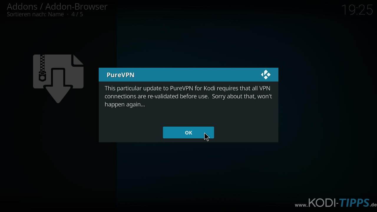 PureVPN Kodi Addon installieren & einrichten - Schritt 5