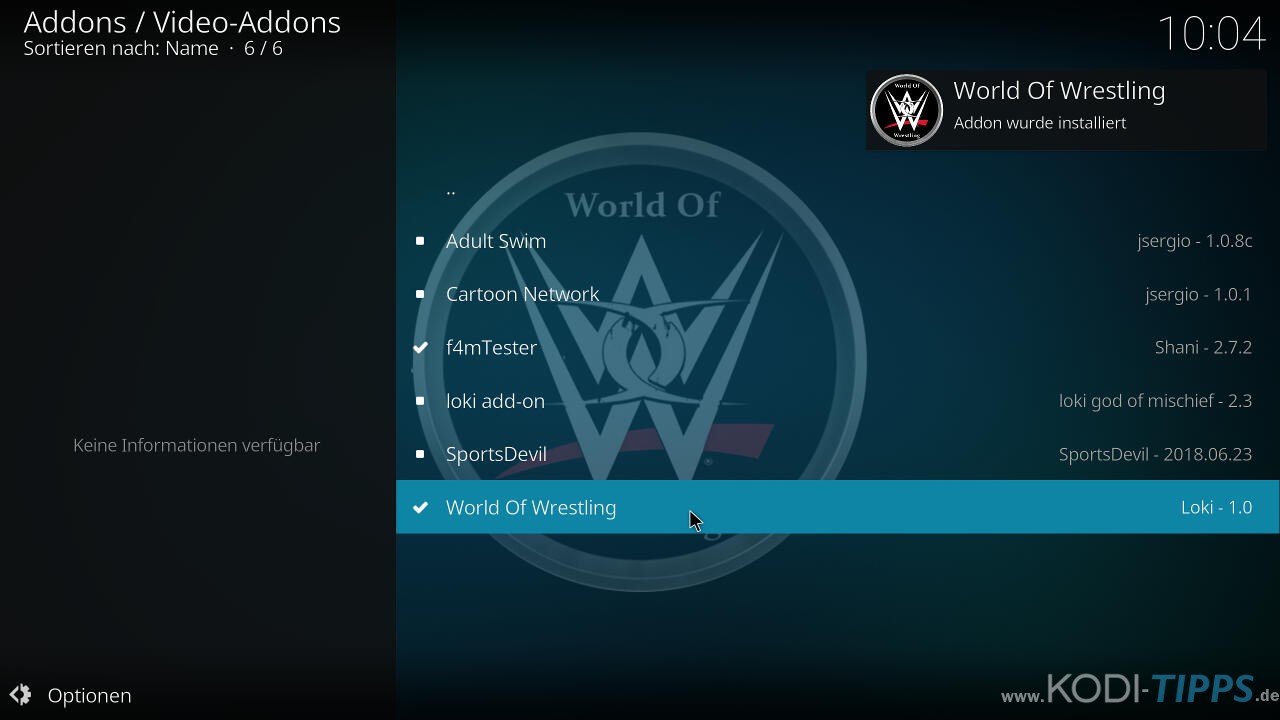 World of Wrestling Kodi Addon installieren - Schritt 9