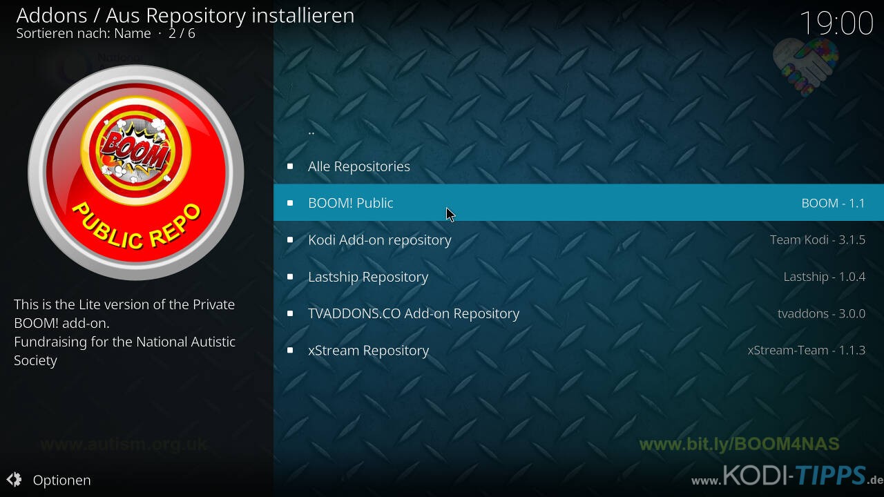Boom Lite Kodi Addon installieren - Schritt 5