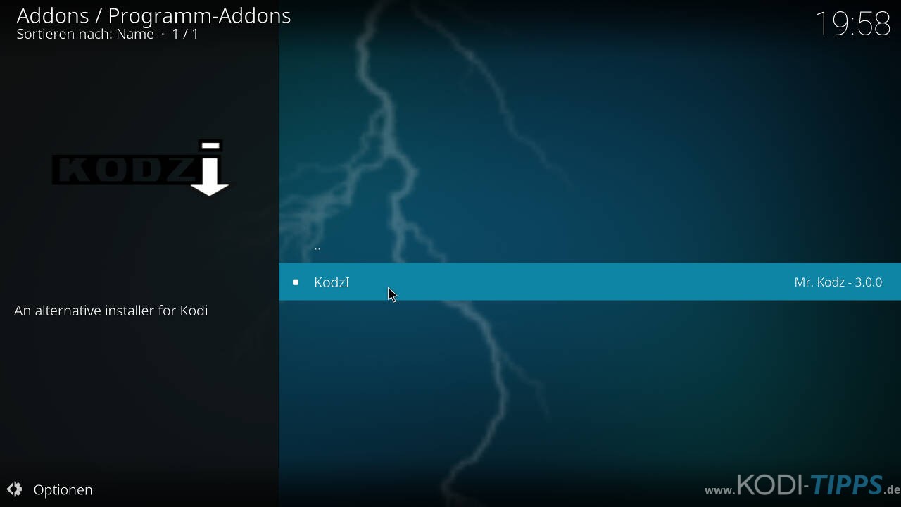 Kodzi Kodi Addon installieren - Schritt 7