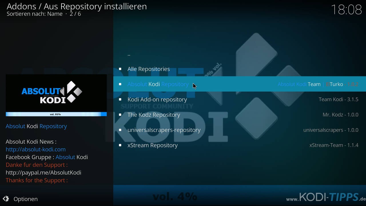 TurkVod Kodi Addon installieren - Schritt 5