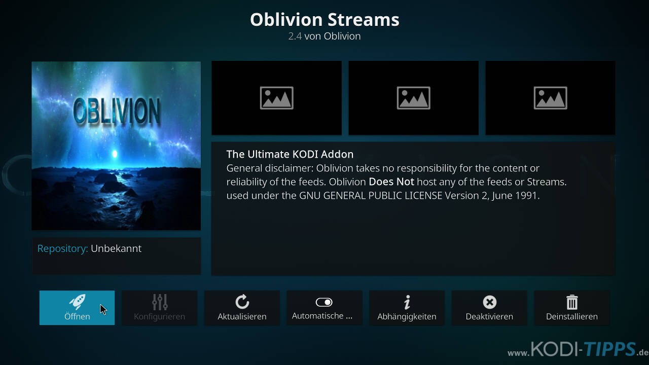 Oblivion Streams Kodi Addon installieren - Schritt 11