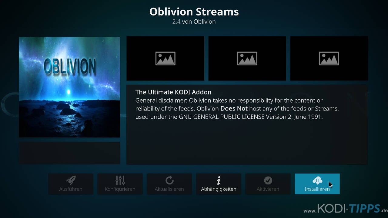 Oblivion Streams Kodi Addon installieren - Schritt 8