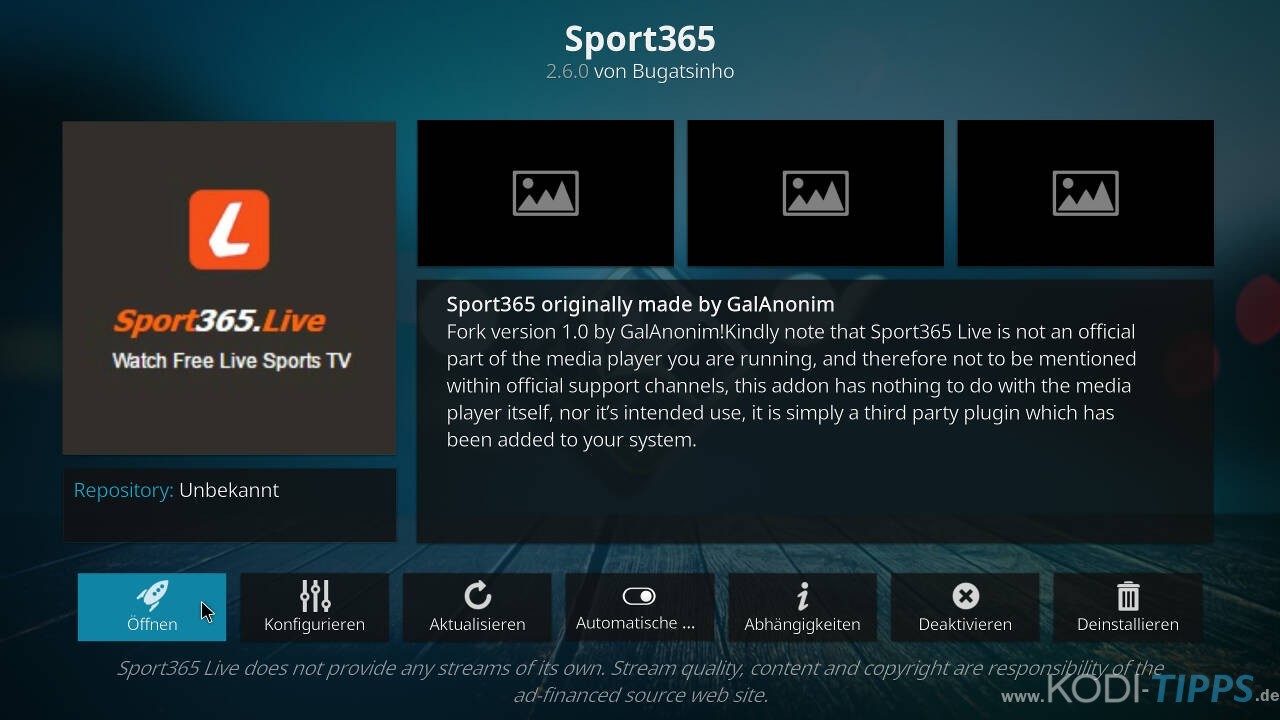 Sport 365 Kodi Addon installieren - Schritt 11