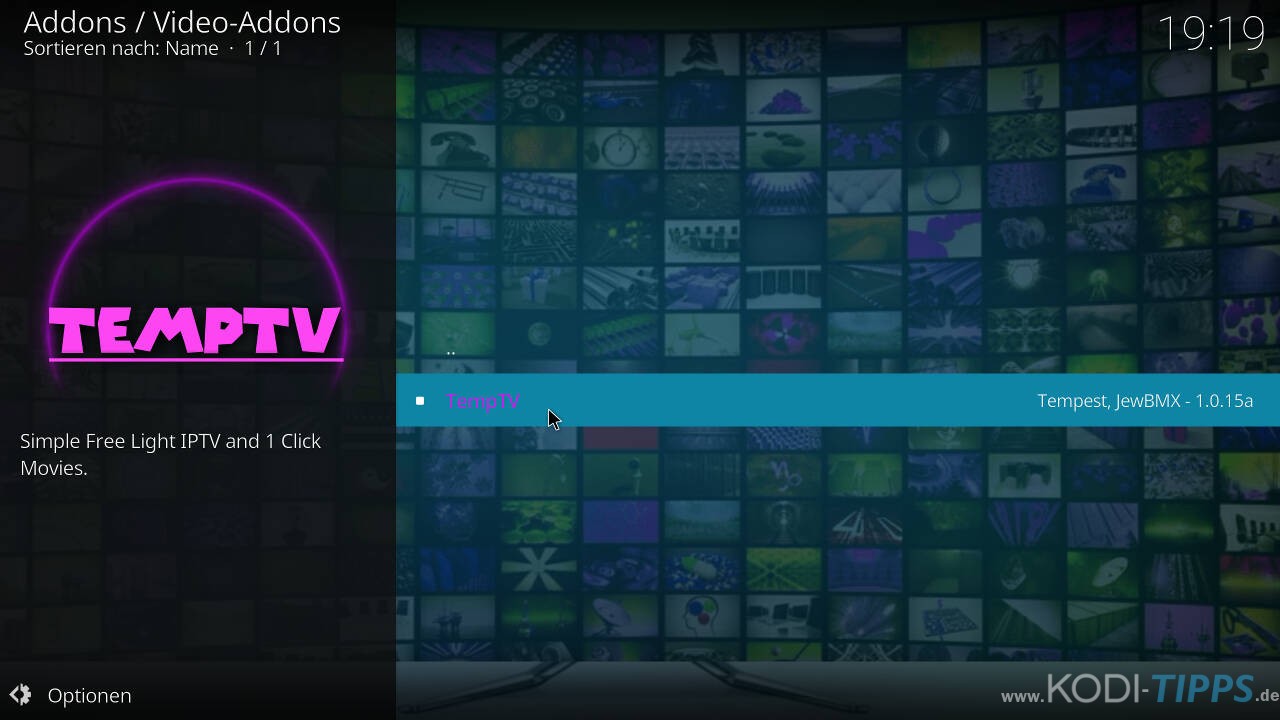 TempTV Kodi Addon installieren - Schritt 7