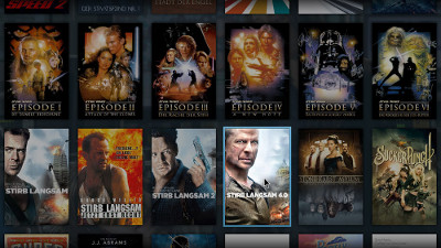 Kodi Filmbibliothek mit Postern