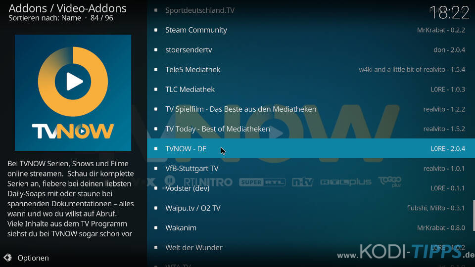 TV NOW Kodi Addon installieren - Schritt 2