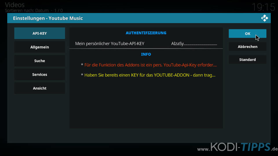 YouTube Music Kodi Addon installieren - Schritt 8