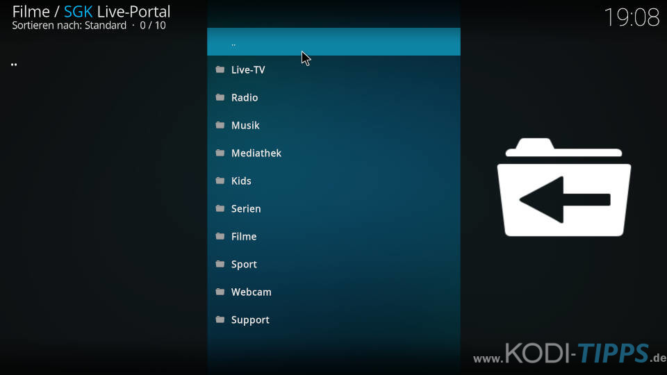 SGK Live Portal Kodi Addon installieren - Schritt 12
