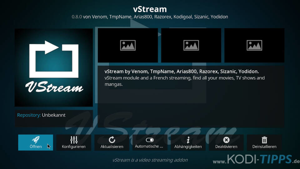 vStream Kodi Addon installieren - Schritt 11