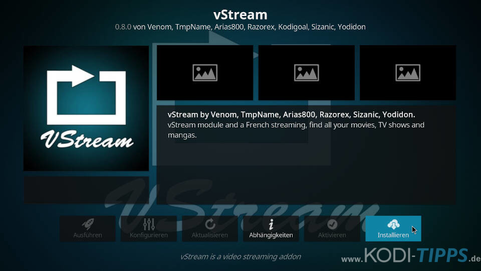vStream Kodi Addon installieren - Schritt 8