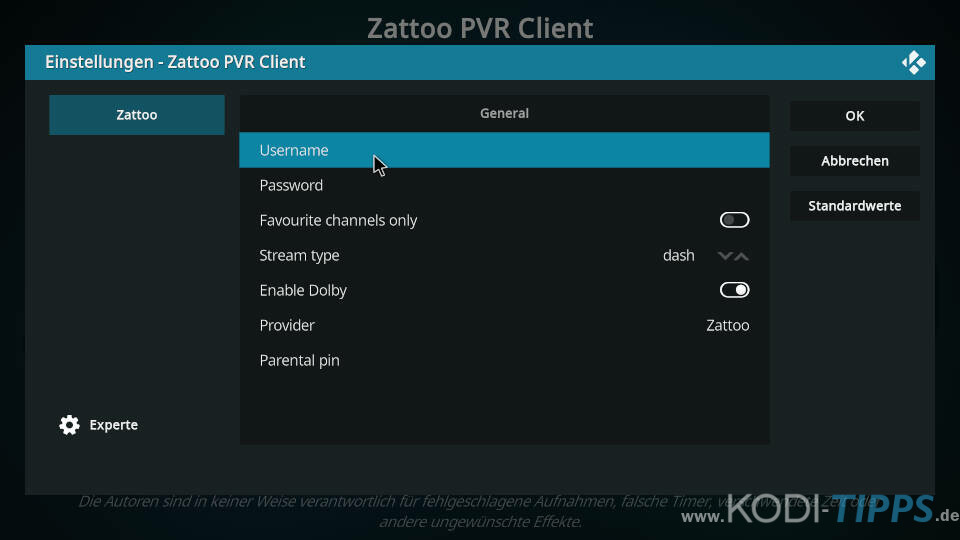 Zattoo PVR Client installieren und einrichten - Schritt 6