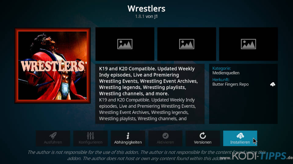 Wrestlers Kodi Addon installieren - Schritt 8