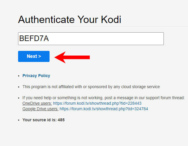 Google Drive Kodi Addon installieren und einrichten - Schritt 9