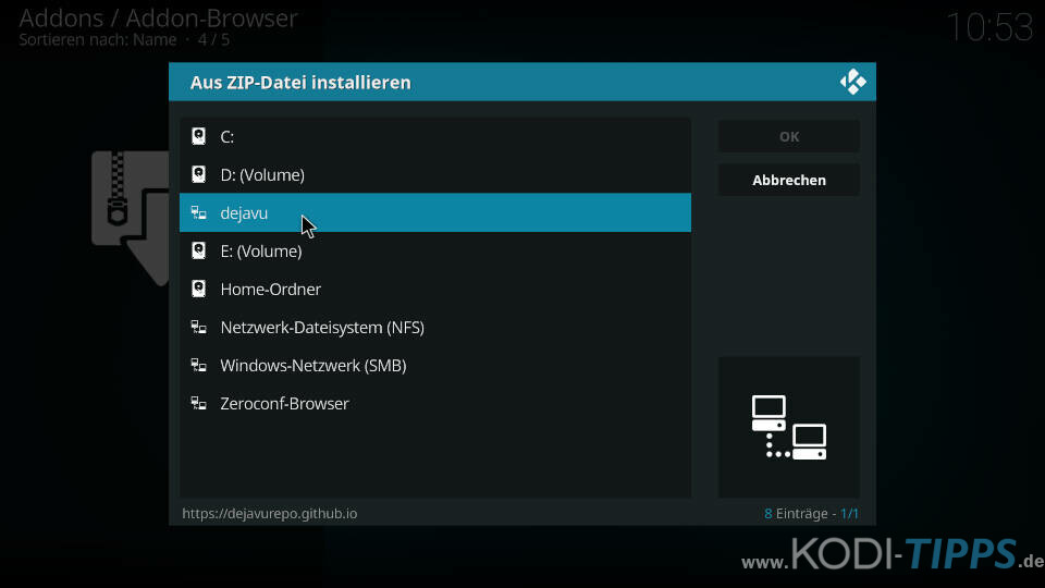 Cloud 9 Kodi Addon installieren - Schritt 1