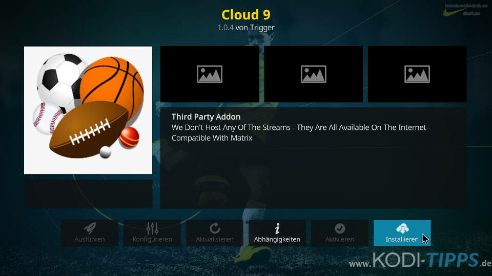 Cloud 9 Kodi Addon installieren - Schritt 8