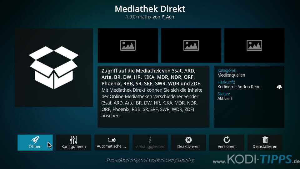 Mediathek Direkt Kodi Addon installieren - Schritt 5