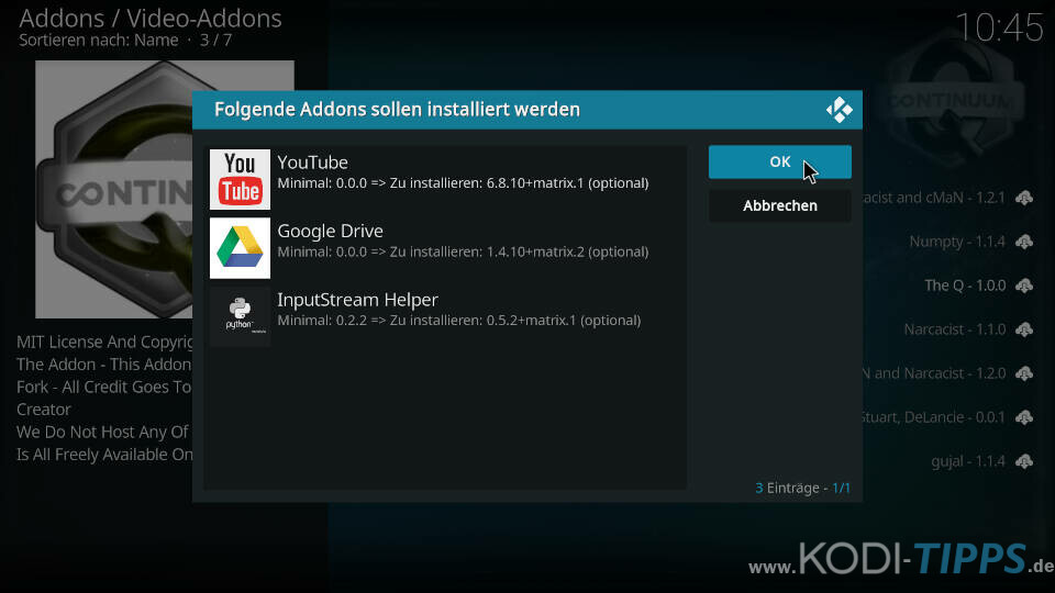 Q Sports Kodi Addon installieren - Schritt 9