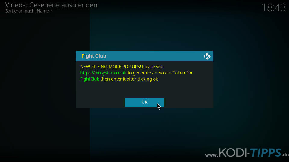 Fight Club Kodi Addon installieren - Schritt 12