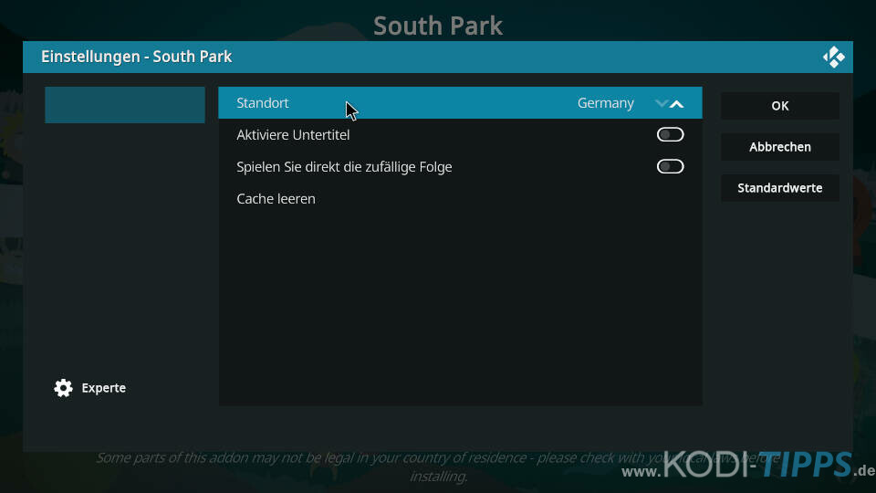 South Park Kodi Addon installieren - Schritt 6