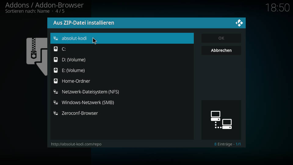 Turk Web Center Kodi Addon installieren - Schritt 1