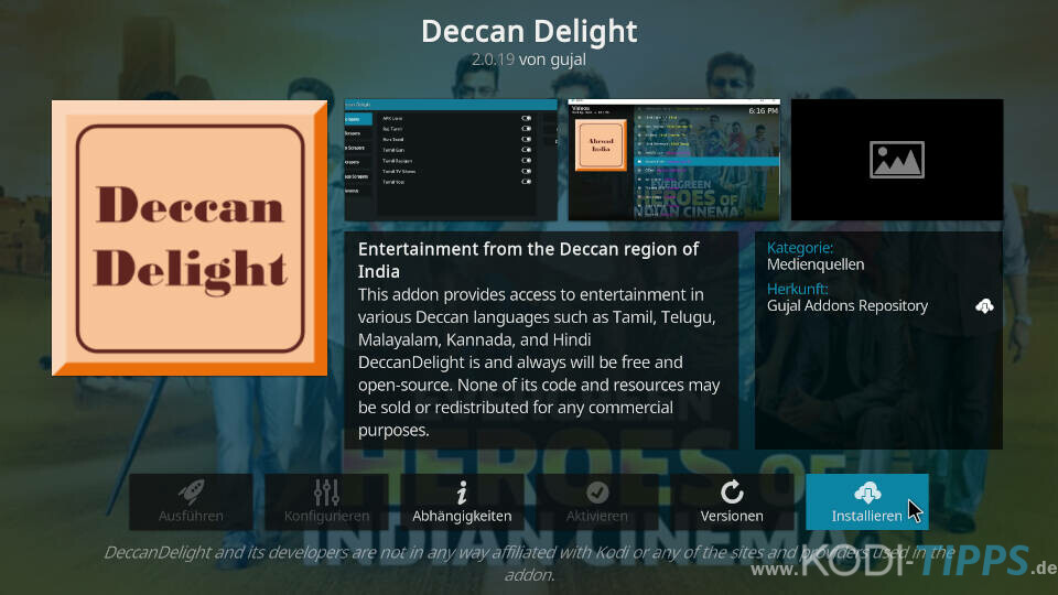 Deccan Delight Kodi Addon installieren - Schritt 8