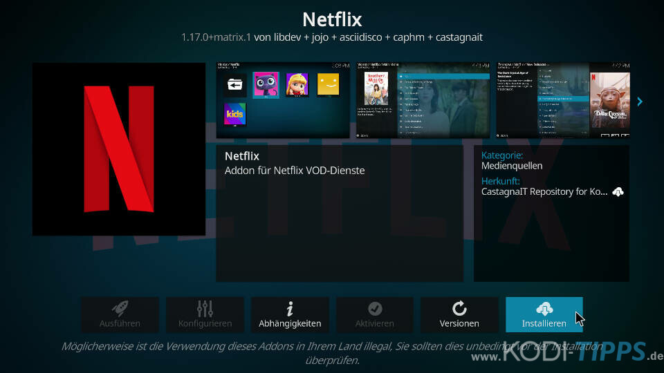 Netflix Kodi Addon installieren - Schritt 8