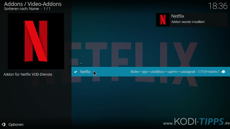 Netflix Kodi Addon installieren - Schritt 9