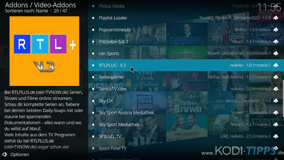 RTLPlus Kodi Addon installieren - Schritt 2