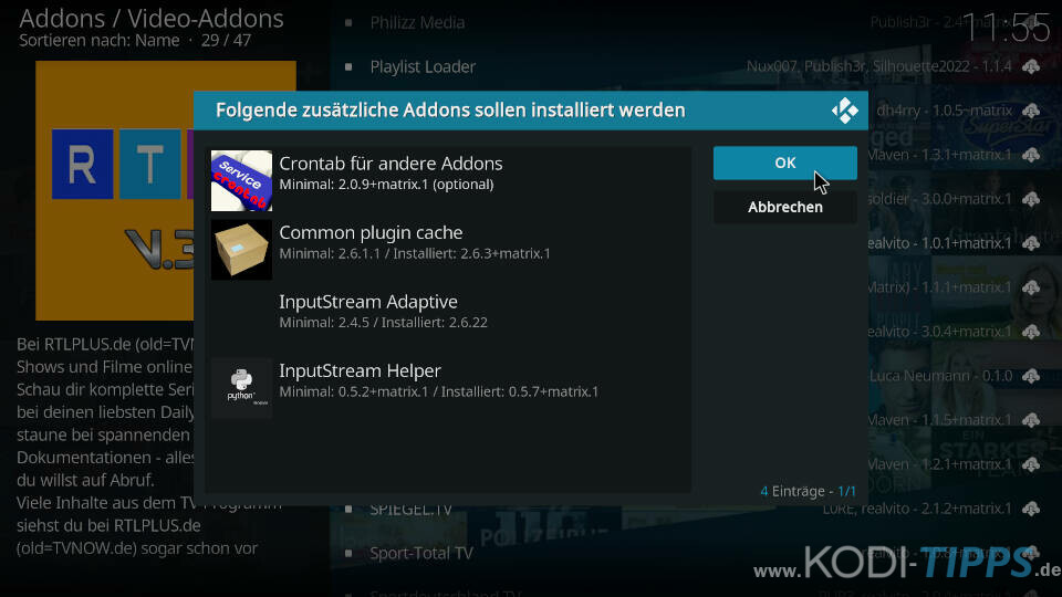 RTLPlus Kodi Addon installieren - Schritt 4