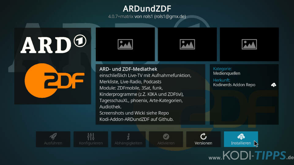 ARD und ZDF Kodi Addon installieren - Schritt 3