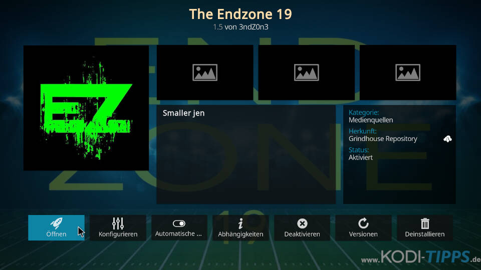 The Endzone Kodi Addon installieren - Schritt 11