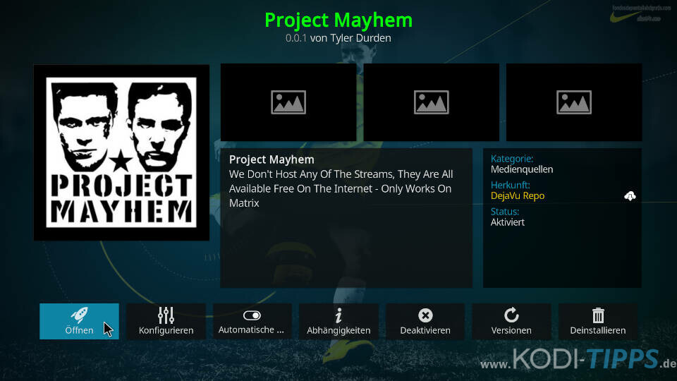 Project Mayhem Kodi Addon installieren - Schritt 11