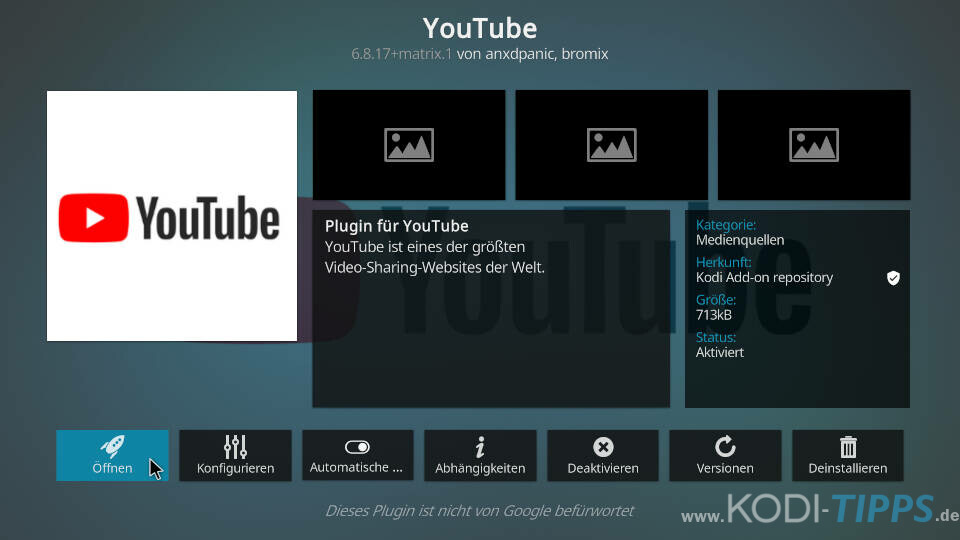 YouTube Kodi Addon installieren - Schritt 10