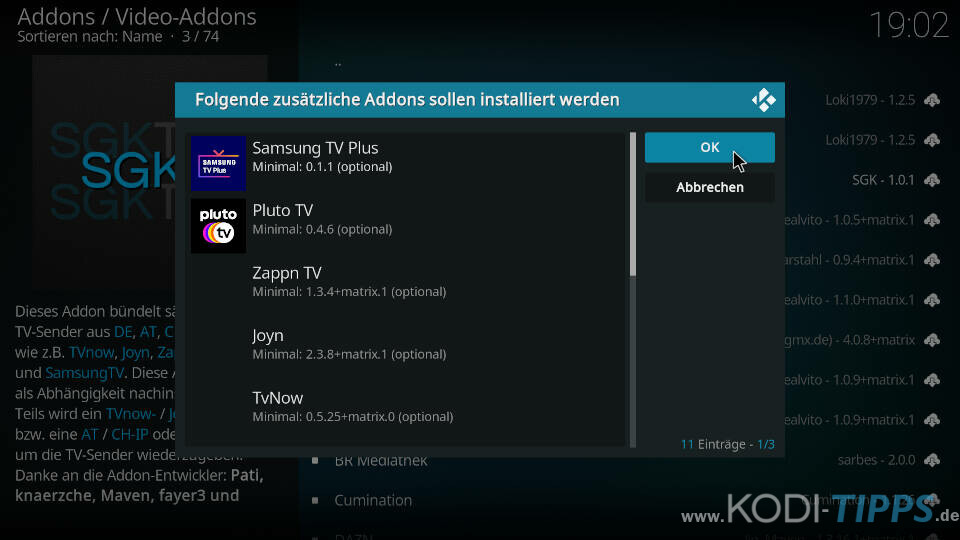SGKTV Kodi Addon installieren - Schritt 4