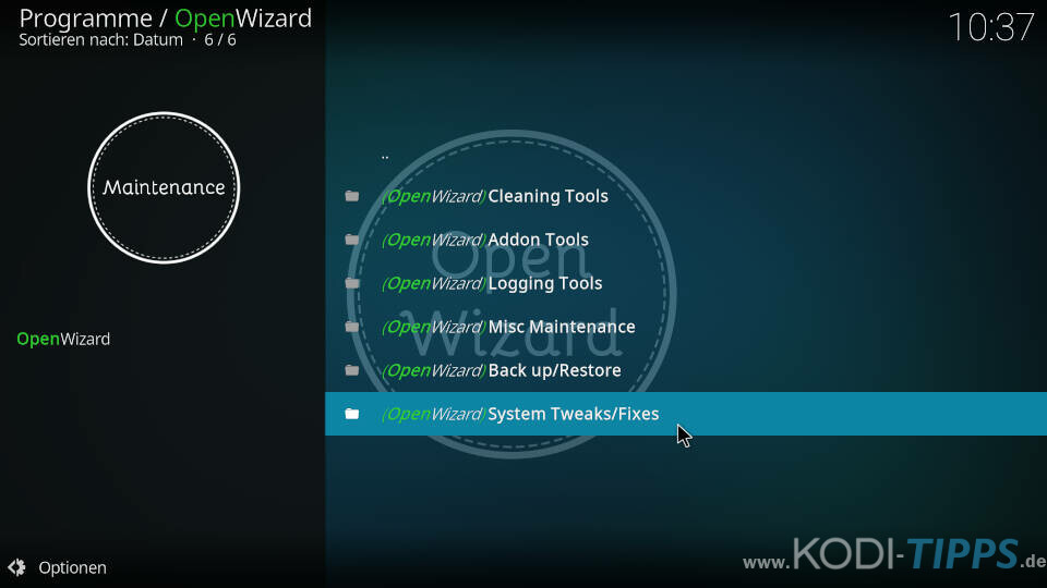Open Wizard Kodi Addon AdvancedSettings.xml generieren - Schritt 2