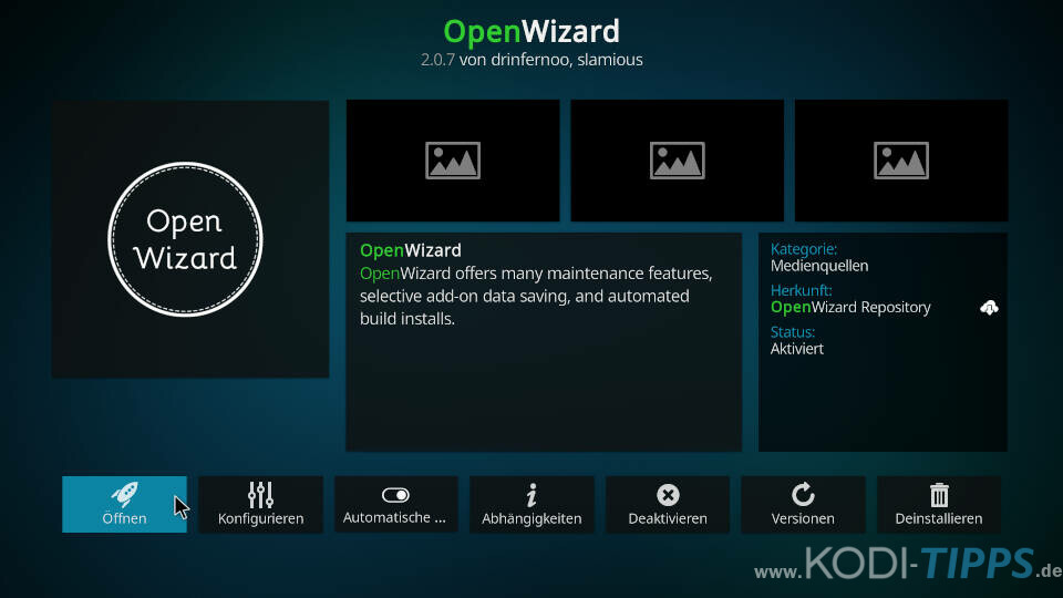 Open Wizard Kodi Addon installieren - Schritt 11