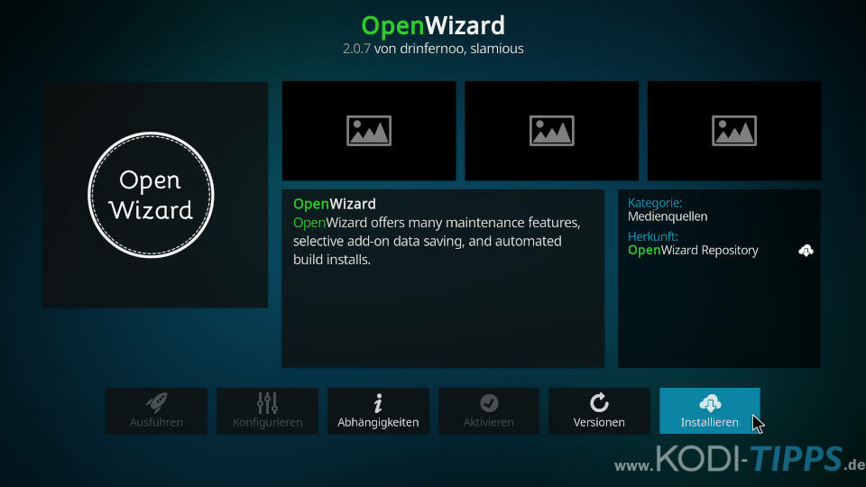 Open Wizard Kodi Addon installieren - Schritt 8