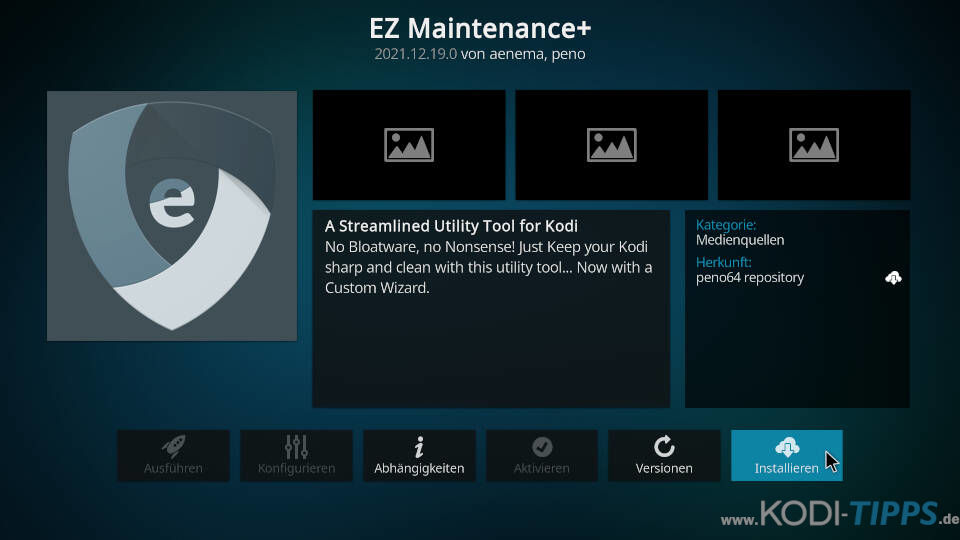 EZ Maintenance Kodi Addon installieren - Schritt 8