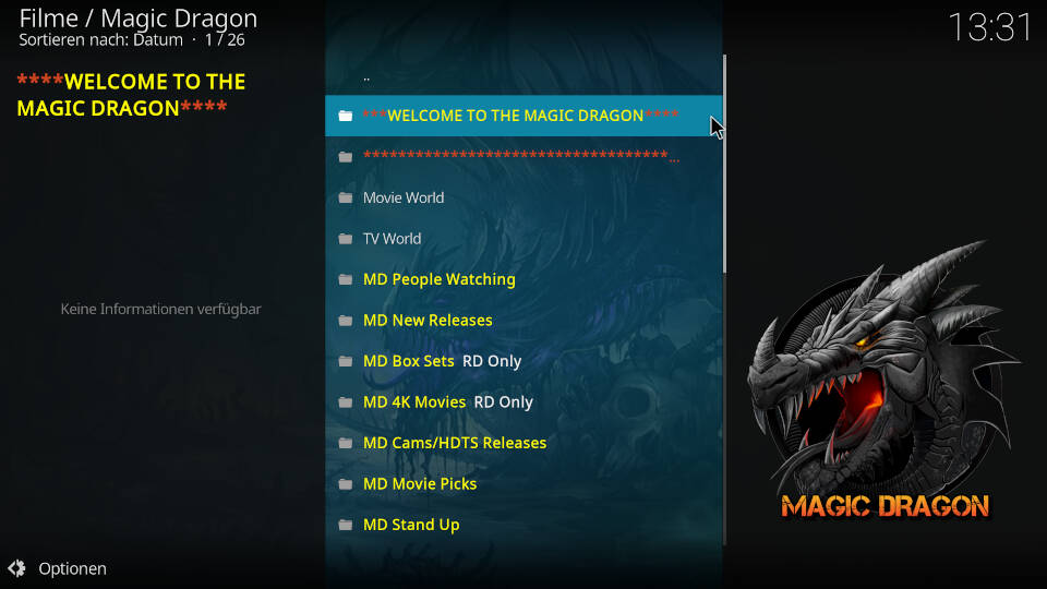Magic Dragon Kodi Addon installieren - Schritt 12