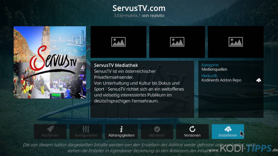 ServusTV Kodi Addon installieren - Schritt 3
