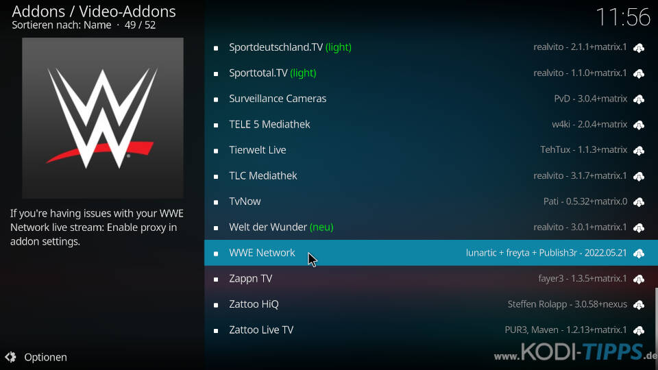WWE Network Kodi Addon installieren - Schritt 2