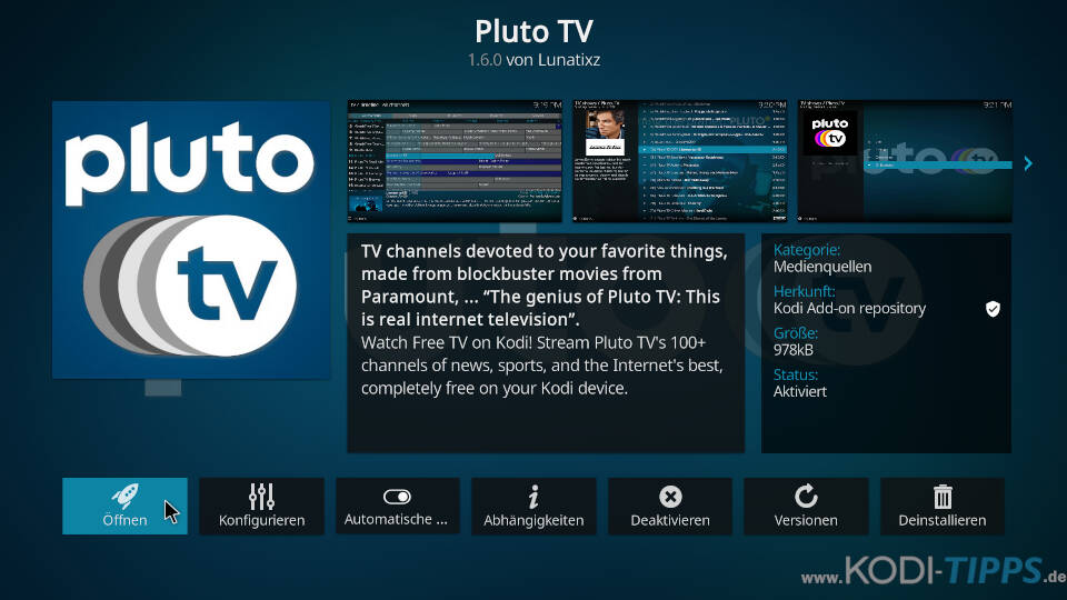 Pluto TV Kodi Addon installieren - Schritt 6