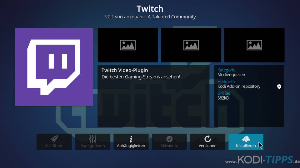 Twitch Kodi Addon installieren - Schritt 3