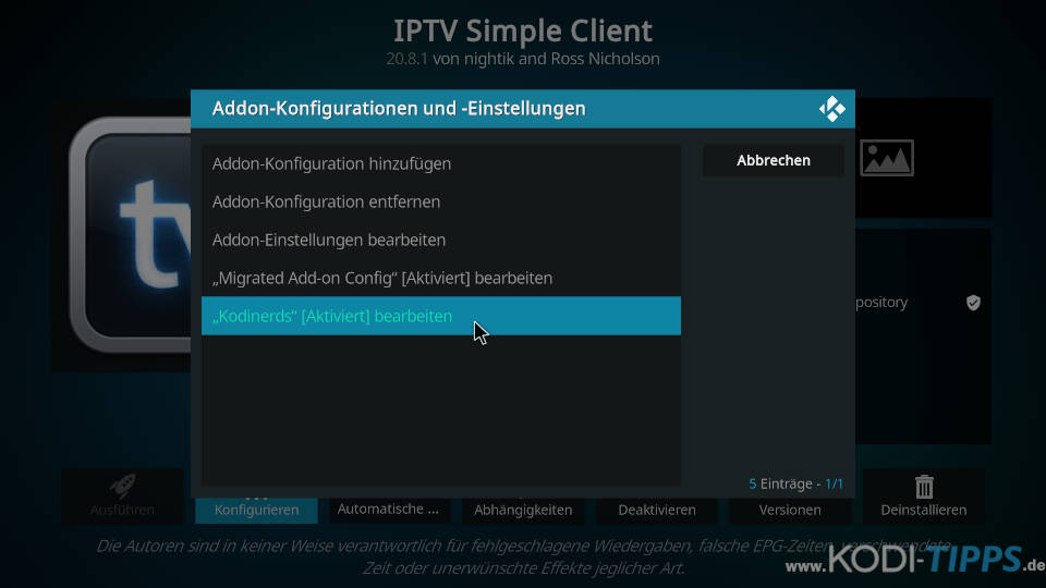 Kodi IPTV einrichten - Senderquelle hinzufügen (m3u-Datei) - Schritt 7