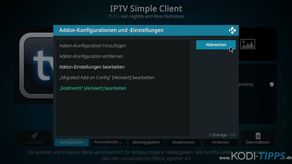 Kodi IPTV einrichten - Senderquelle hinzufügen (m3u-Datei) - Schritt 8