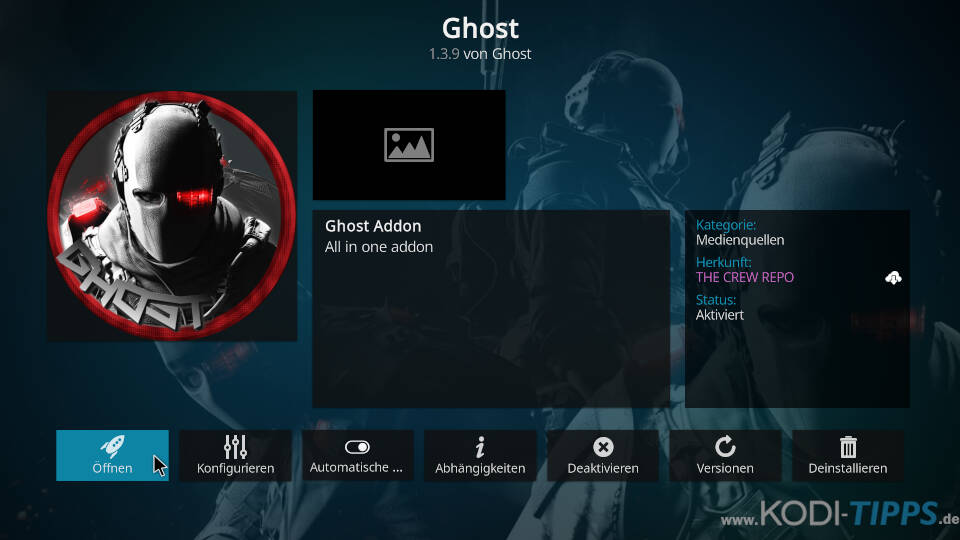 Ghost Kodi Addon installieren - Schritt 11