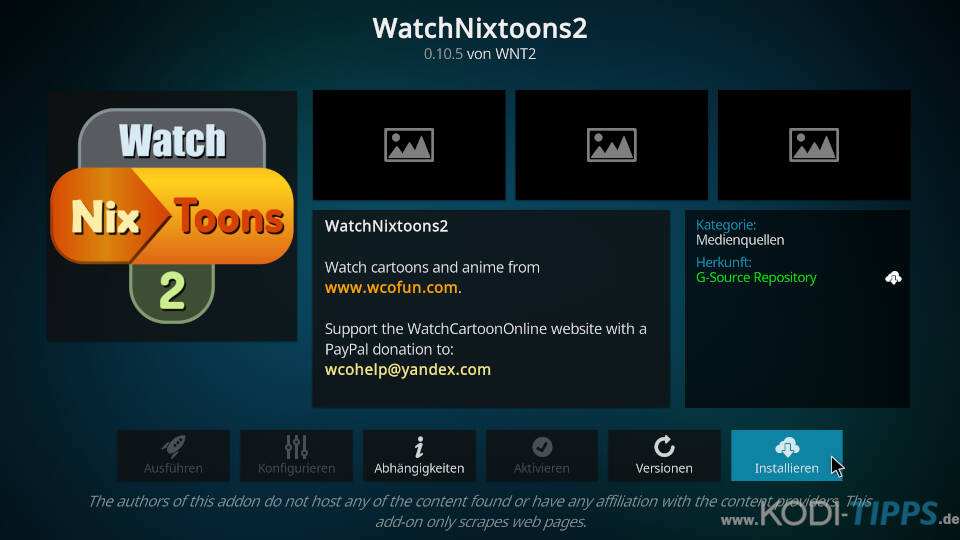 WatchNixtoons2 Kodi Addon installieren - Schritt 8