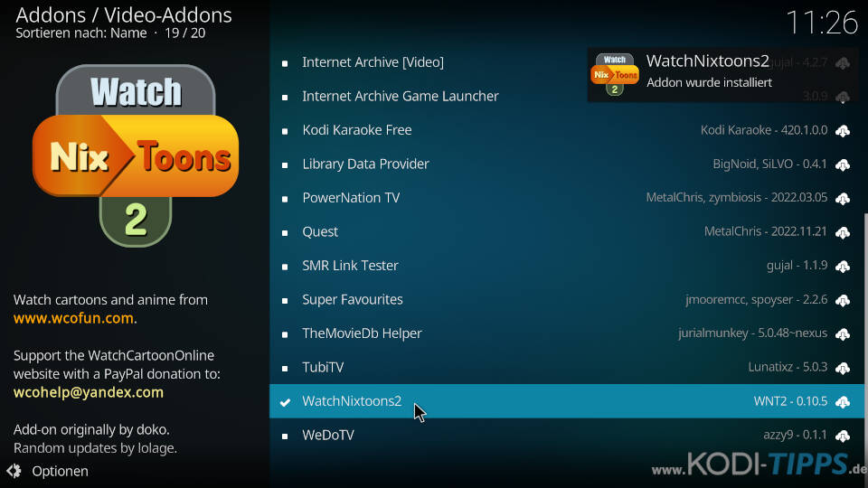 WatchNixtoons2 Kodi Addon installieren - Schritt 9