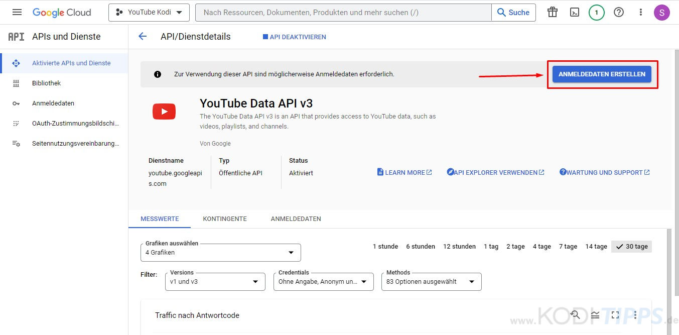 Schritt für Schritt: YouTube API Key erstellen - Schritt 7